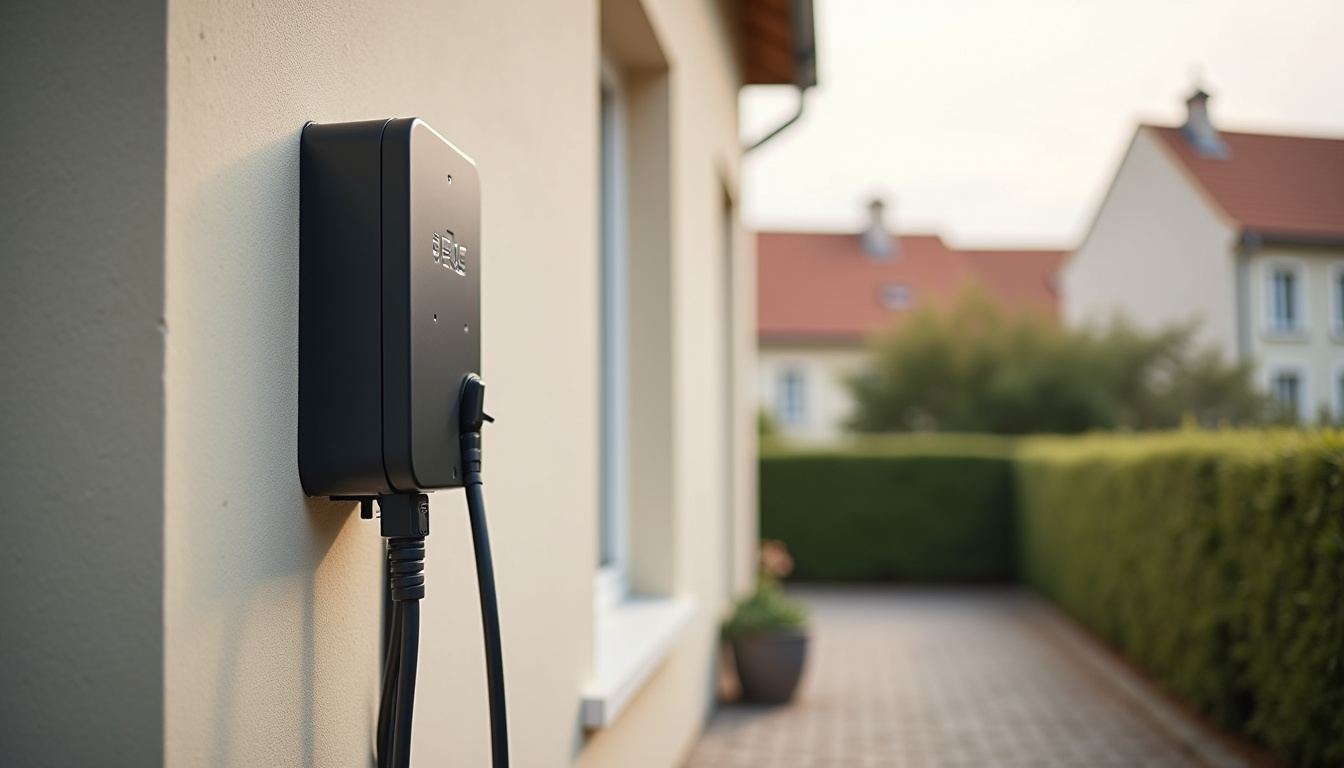 Borne électrique installée en extérieur à Marles-en-Brie