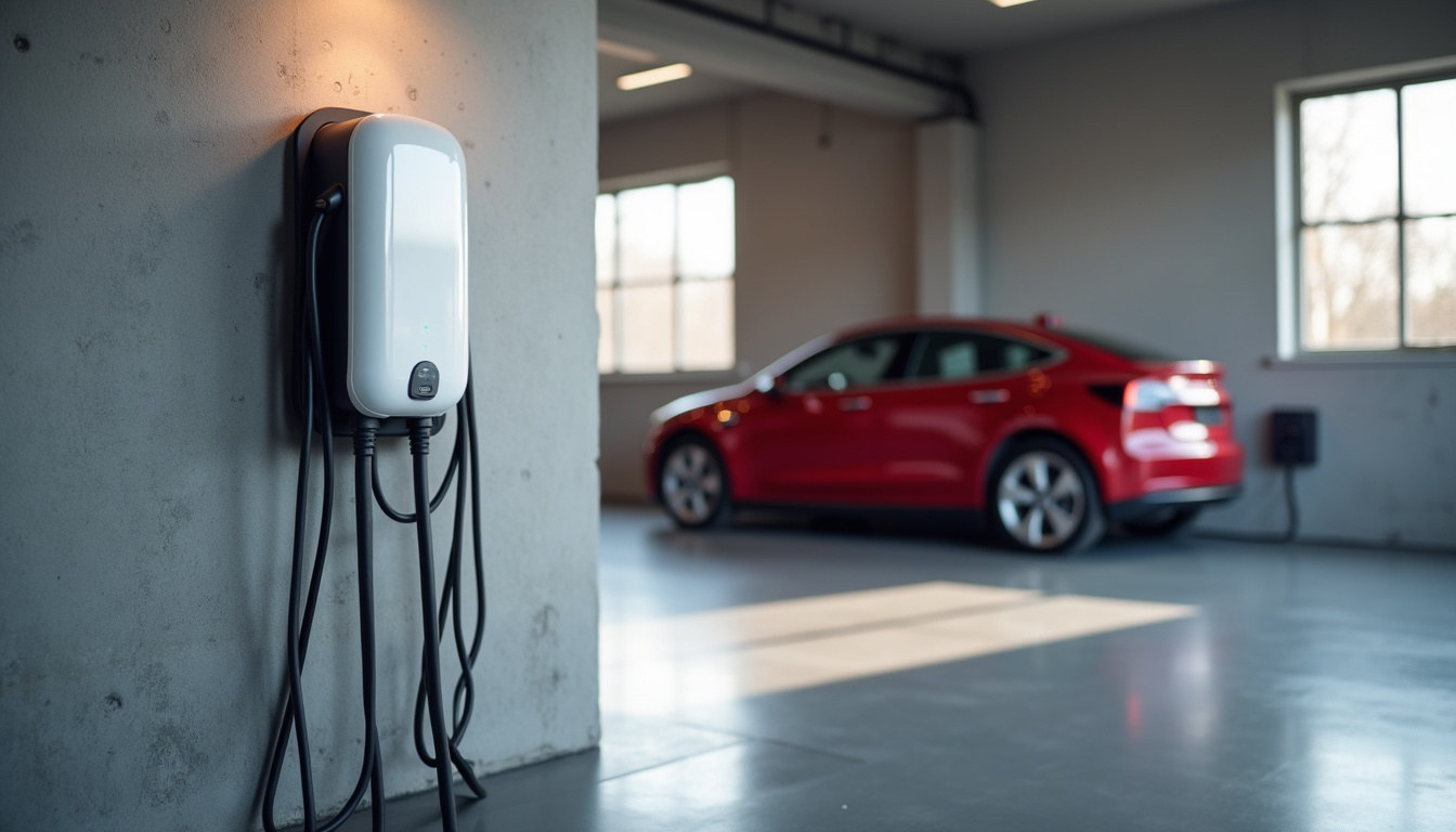 Borne électrique murale installée dans un garage à Saint-Vincent-de-Tyrosse