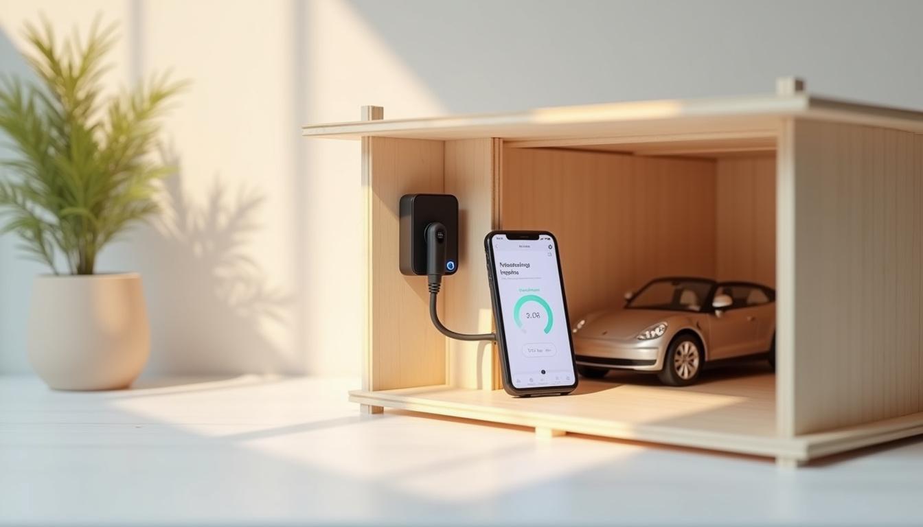 Borne intelligente Legrand installée dans un garage à Chazay-d'Azergues avec affichage de la consommation via application