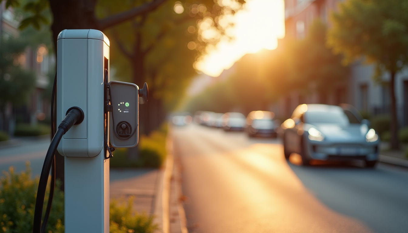 Bornes de recharge électriques accessibles au public situées sur le boulevard Berthelot à Chamalières