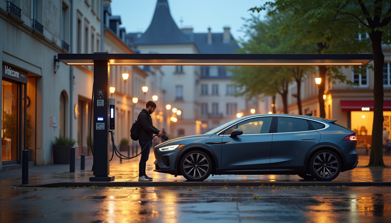 Bornes de recharge électriques installées sur la place de la République à Saint-Céré