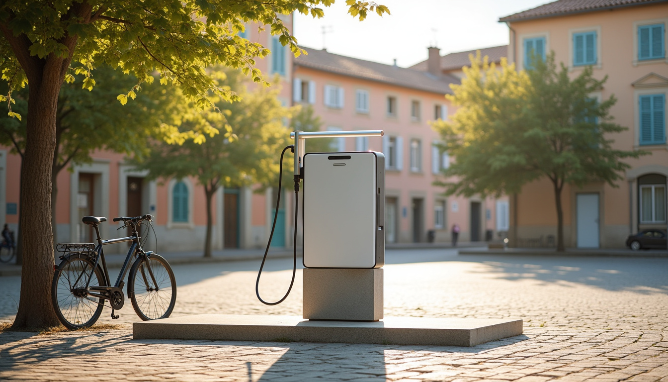 Bornes de recharge électriques installées sur la place du Mail à Balaruc-les-Bains