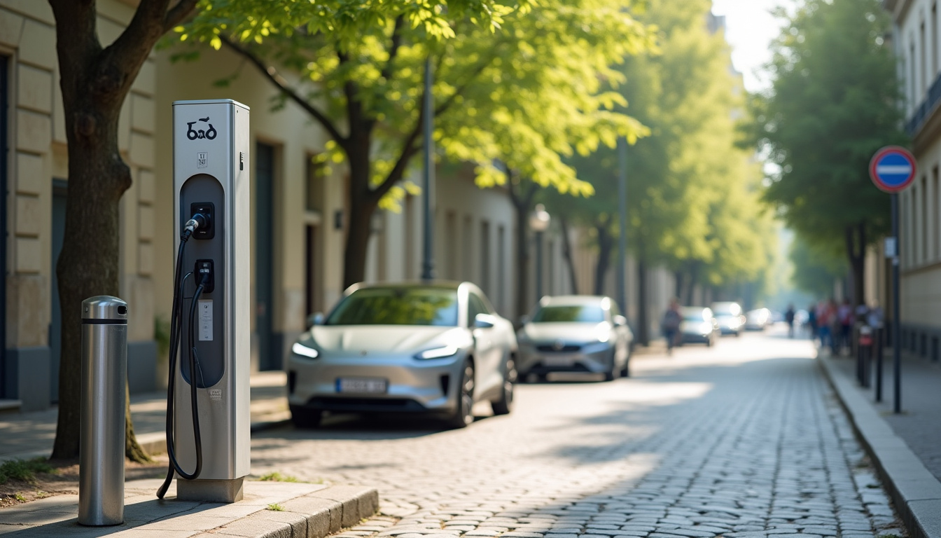 Bornes de recharge électriques installées sur la rue Dauphine à La Chapelle-en-Serval