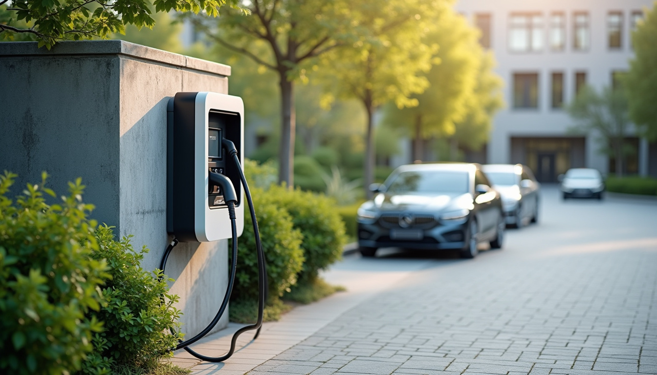 Bornes de recharge installées dans un parc d'entreprise à Châlette-sur-Loing