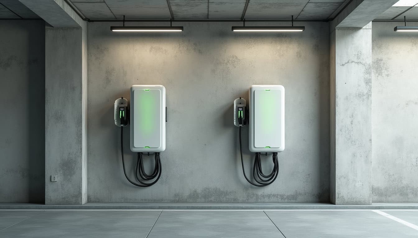 Bornes de recharge installées dans un parking de copropriété à Mérignac