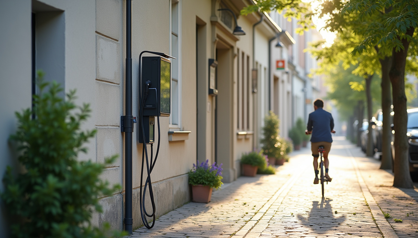 Bornes de recharge installées en milieu urbain dans une commune de Sarthe