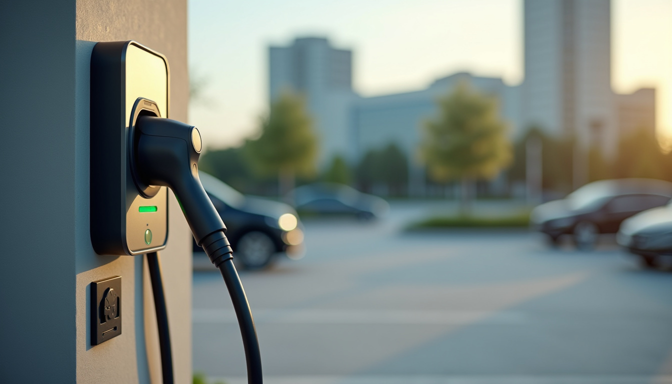 Bornes de recharge installées sur un parking d'entreprise à Ermont