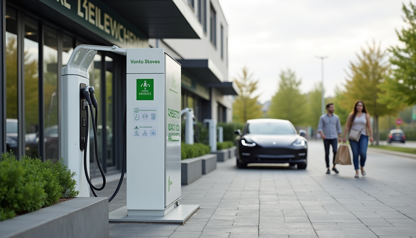 Bornes de recharge publiques devant un supermarché à Saint-Julien-lès-Metz