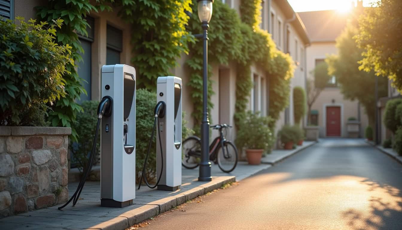 Bornes de recharge publiques installées rue de l'Église à Mériel