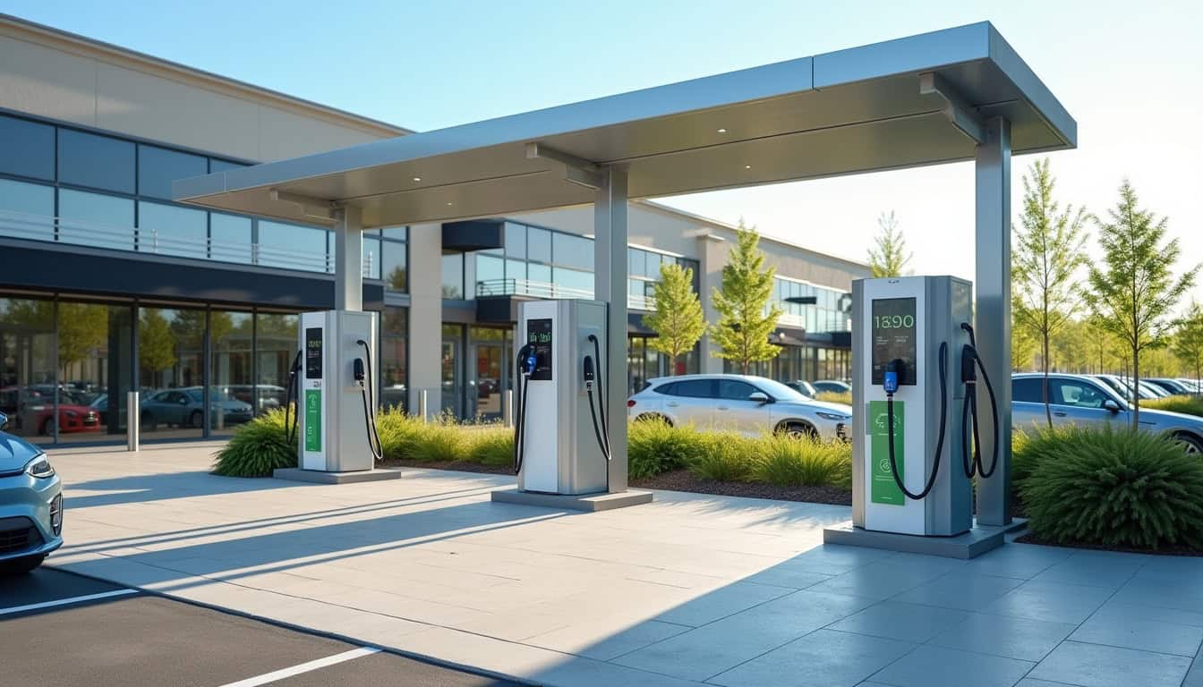 Bornes de recharge publiques installées sur la zone commerciale de Coutras