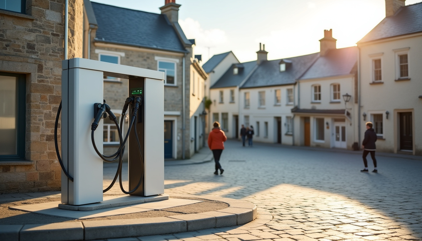 Bornes de recharge publiques installées sur une place centrale à Bannalec