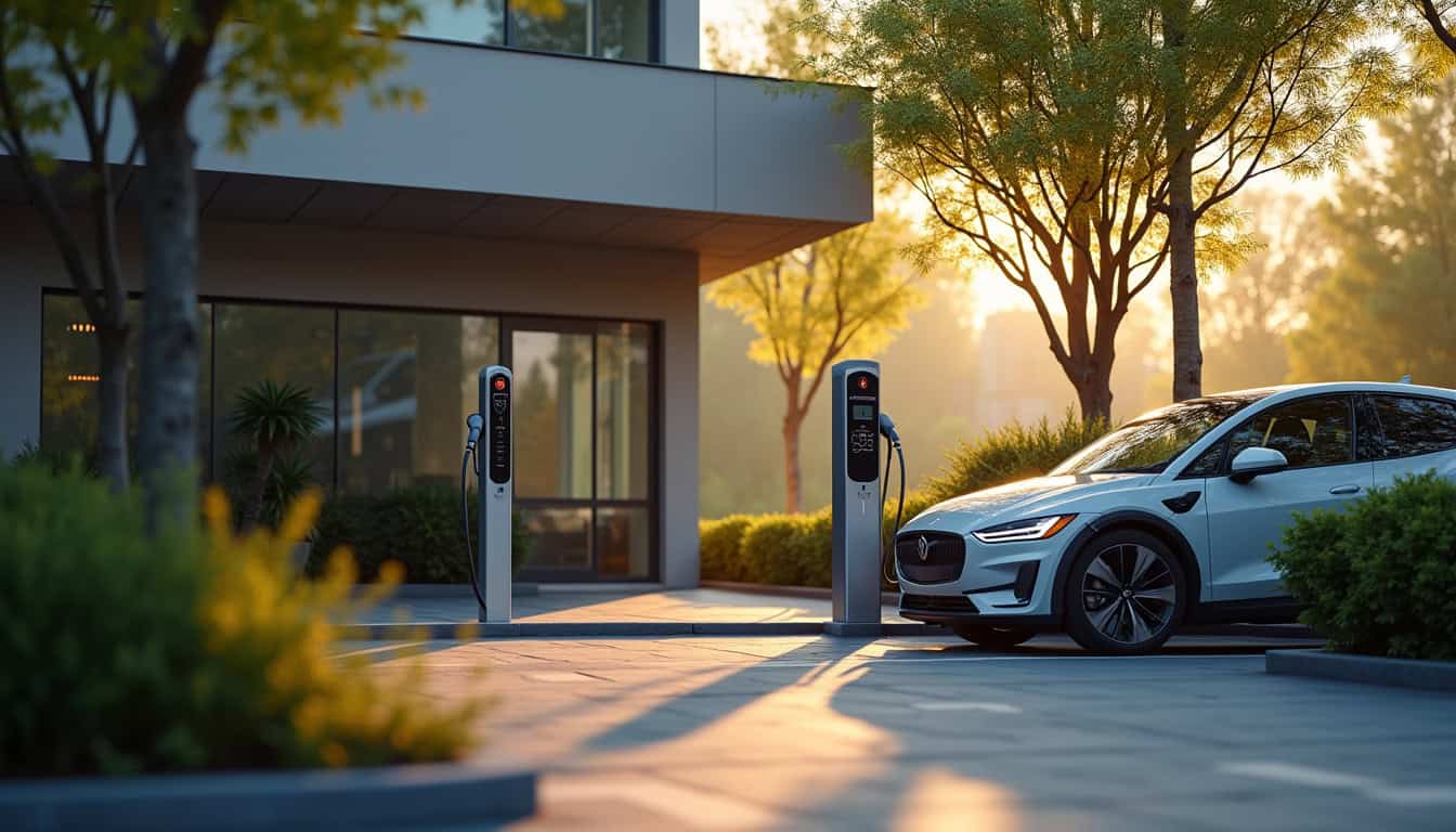 Bornes de recharge publiques situées à Corme-Royal, près de la résidence Les Ormeaux