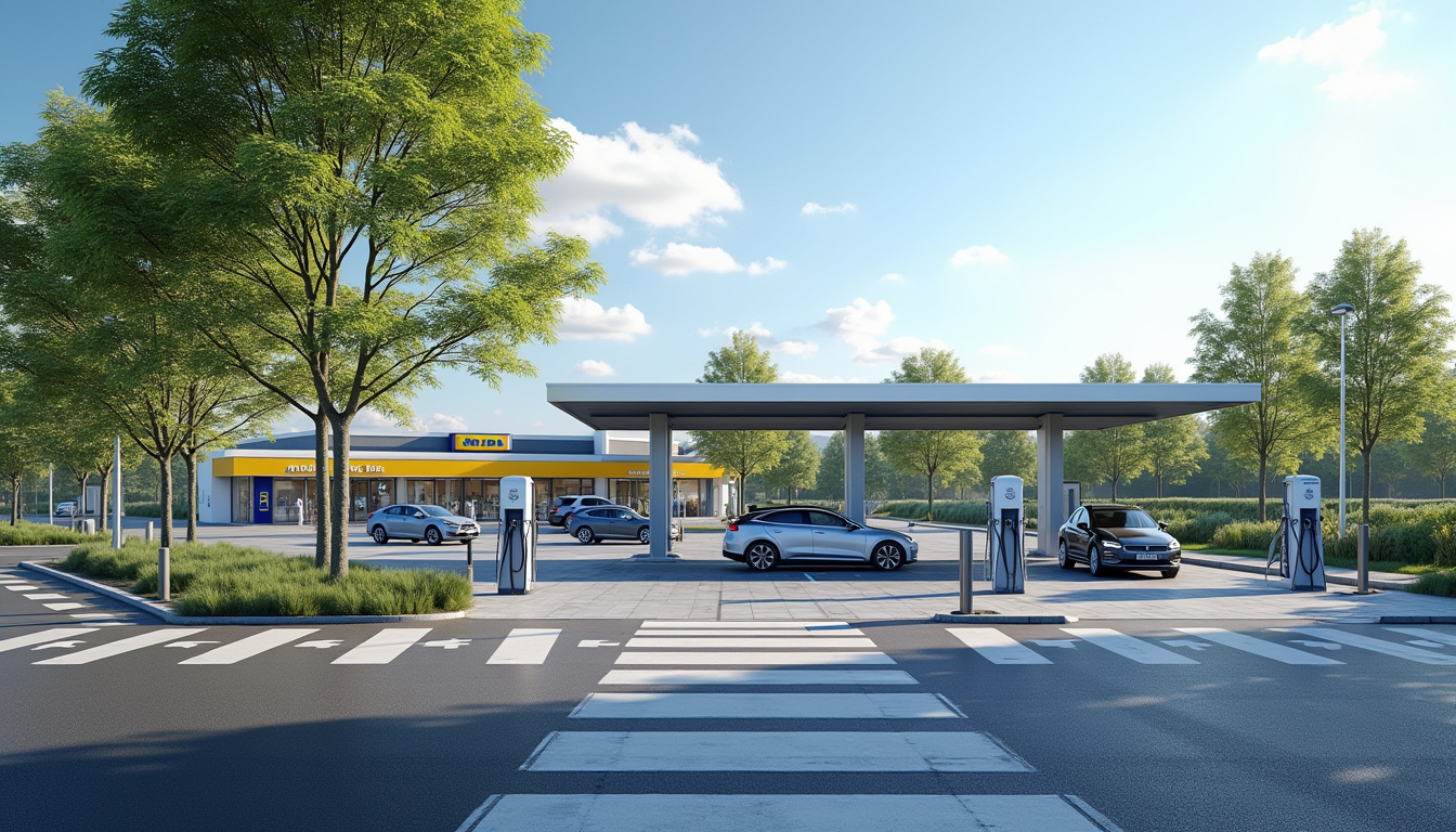 Bornes de recharge publiques situées à Neuilly-sur-Marne, notamment devant un supermarché Lidl et une station Metropolis