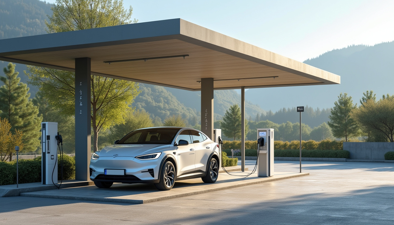 Bornes de recharge publiques situées près d’un supermarché à Drumettaz-Clarafond