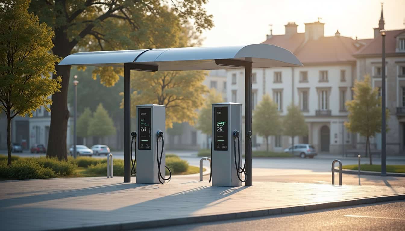 Bornes de recharge publiques situées sur la place Georges Clemenceau à Villenauxe-la-Grande