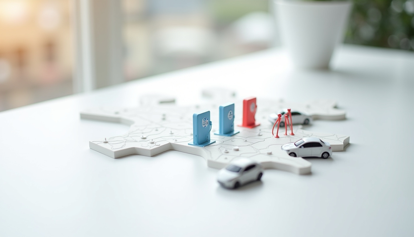 Carte des bornes de recharge publiques à Saint-Lô avec différents réseaux comme Freshmile et Powerdot