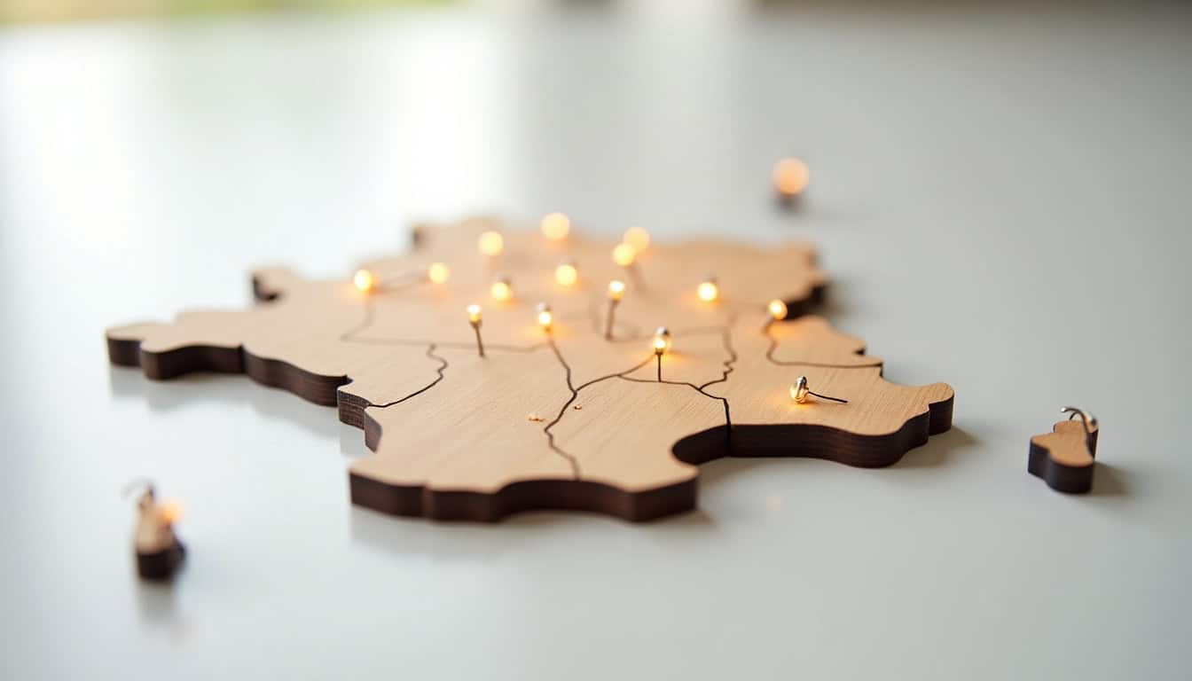 Carte des principales villes en Haute-Loire desservies pour l'installation de bornes électriques