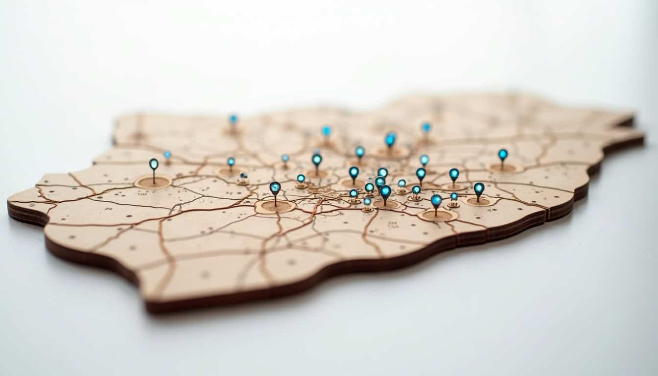 Carte illustrative des bornes de recharge publiques à Condom et ses environs