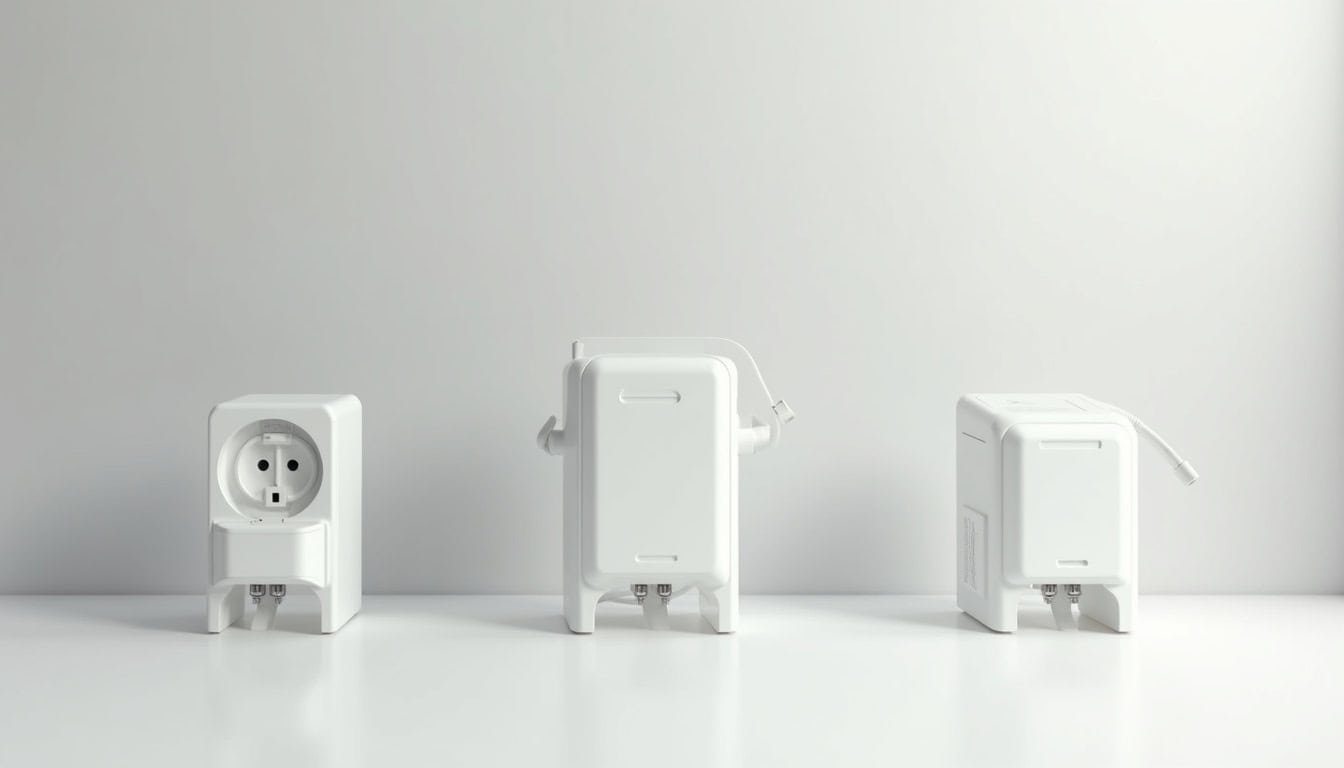 Comparaison des types de bornes de recharge: prise Green'up, Wallbox 7,4 kW et borne triphasée 22 kW