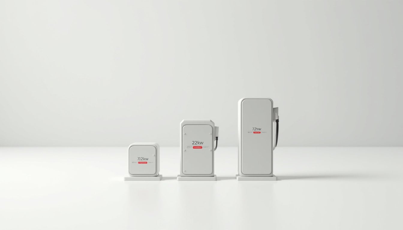 Comparaison entre prise renforcée, wallbox 7kW et wallbox 22kW
