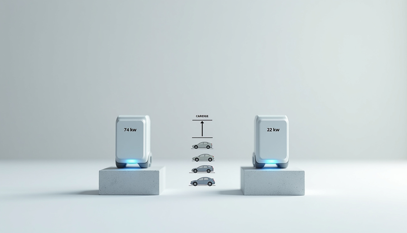 Comparaison entre une borne 7,4 kW et une borne 22 kW pour véhicule électrique