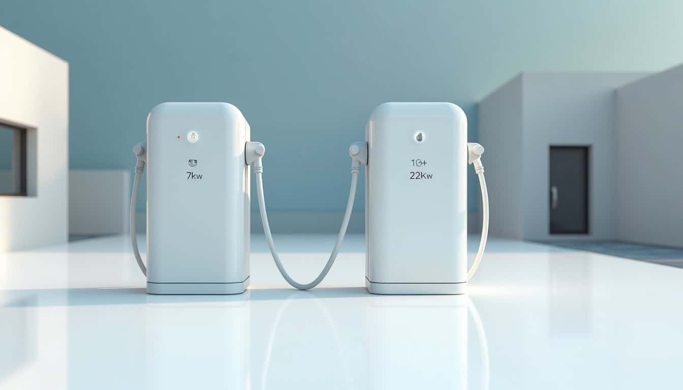Comparaison entre une borne de 7 kW et une borne de 22 kW pour véhicule électrique