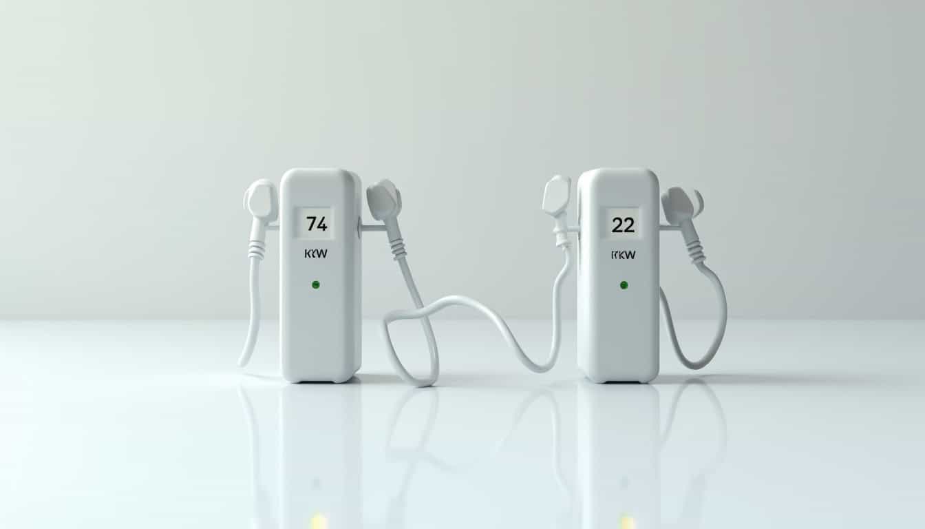 Comparaison entre une borne de recharge 7,4 kW et une borne 22 kW à Floirac