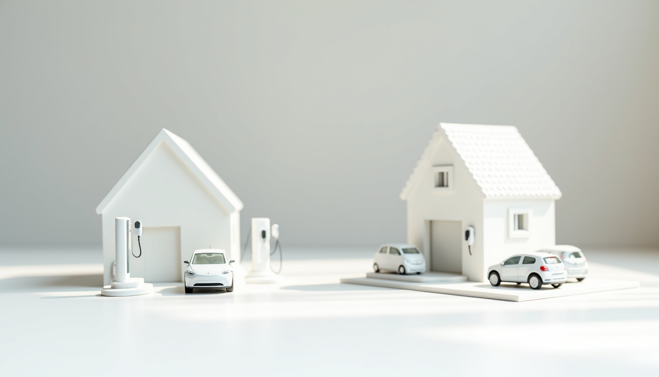 Comparaison installation borne électrique en maison individuelle et en copropriété