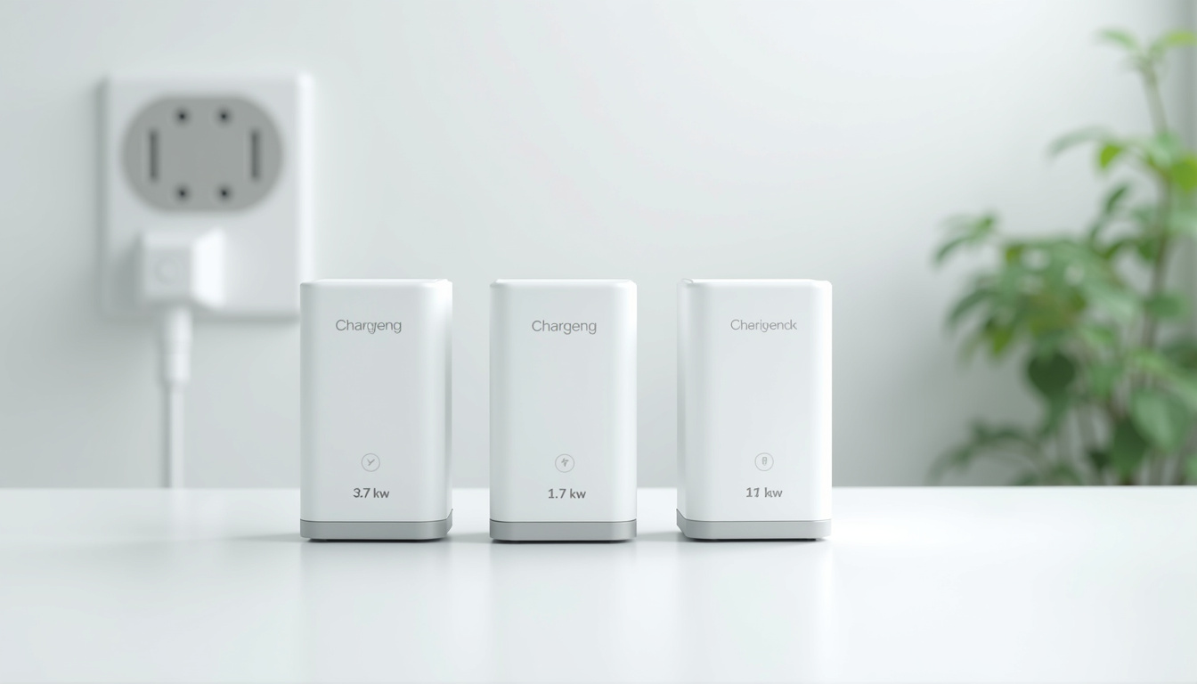 Comparaison visuelle des différentes puissances de borne de recharge