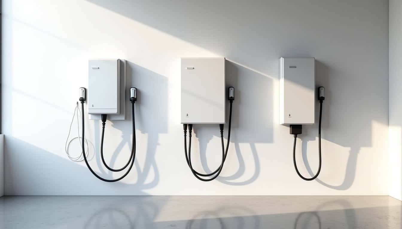 Comparaison visuelle des différents modèles de bornes de recharge électrique
