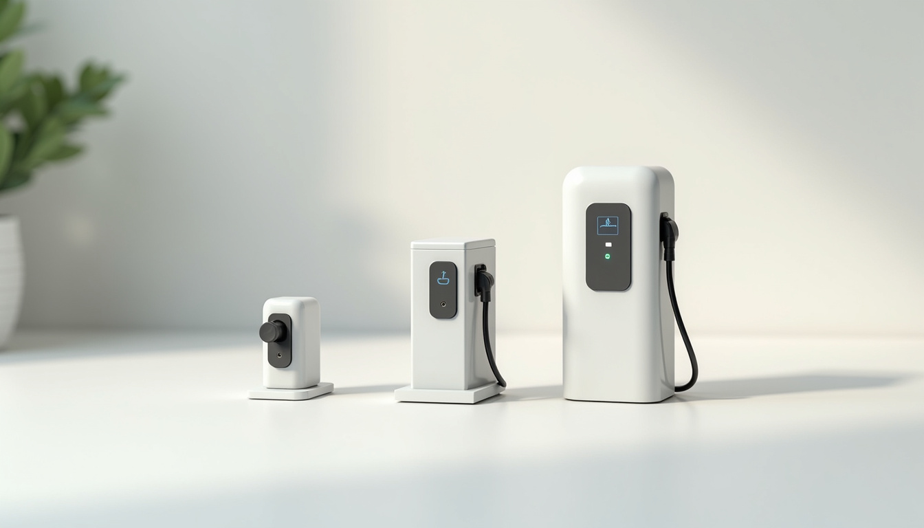 Comparaison visuelle des différents types de bornes de recharge électrique à La Couture-Boussey