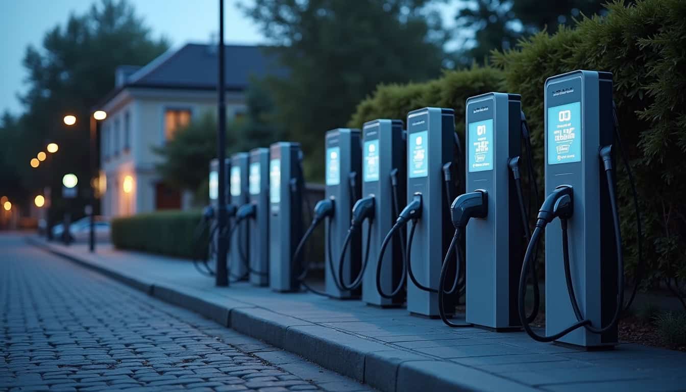 Comparaison visuelle des différents types de bornes de recharge électrique disponibles à Beaupuy