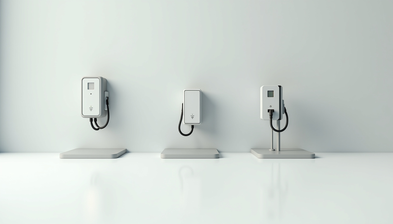 Comparaison visuelle des différents types de bornes de recharge électrique pour une maison à Steenbecque