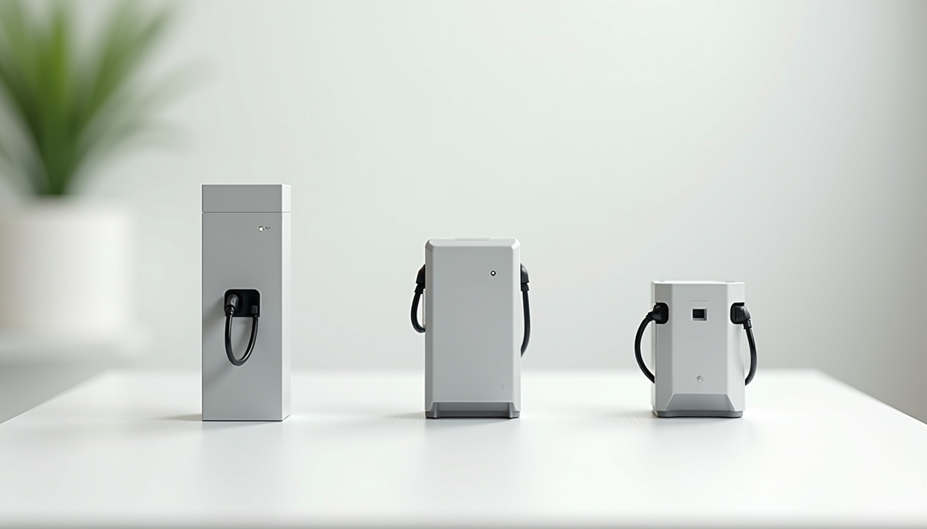 Comparaison visuelle des différents types de bornes de recharge électrique