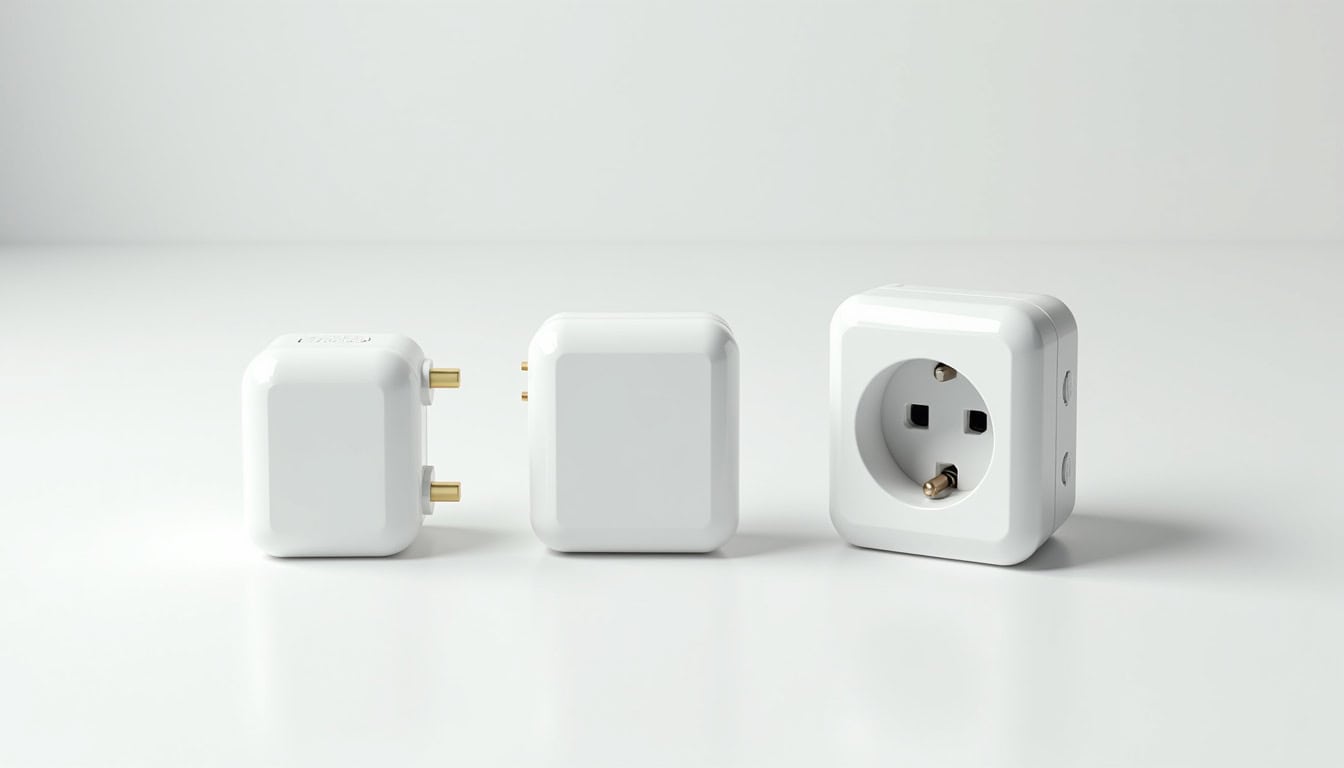 Comparaison visuelle des différents types de bornes de recharge pour véhicules électriques: wallbox monophasée, triphasée, prise renforcée