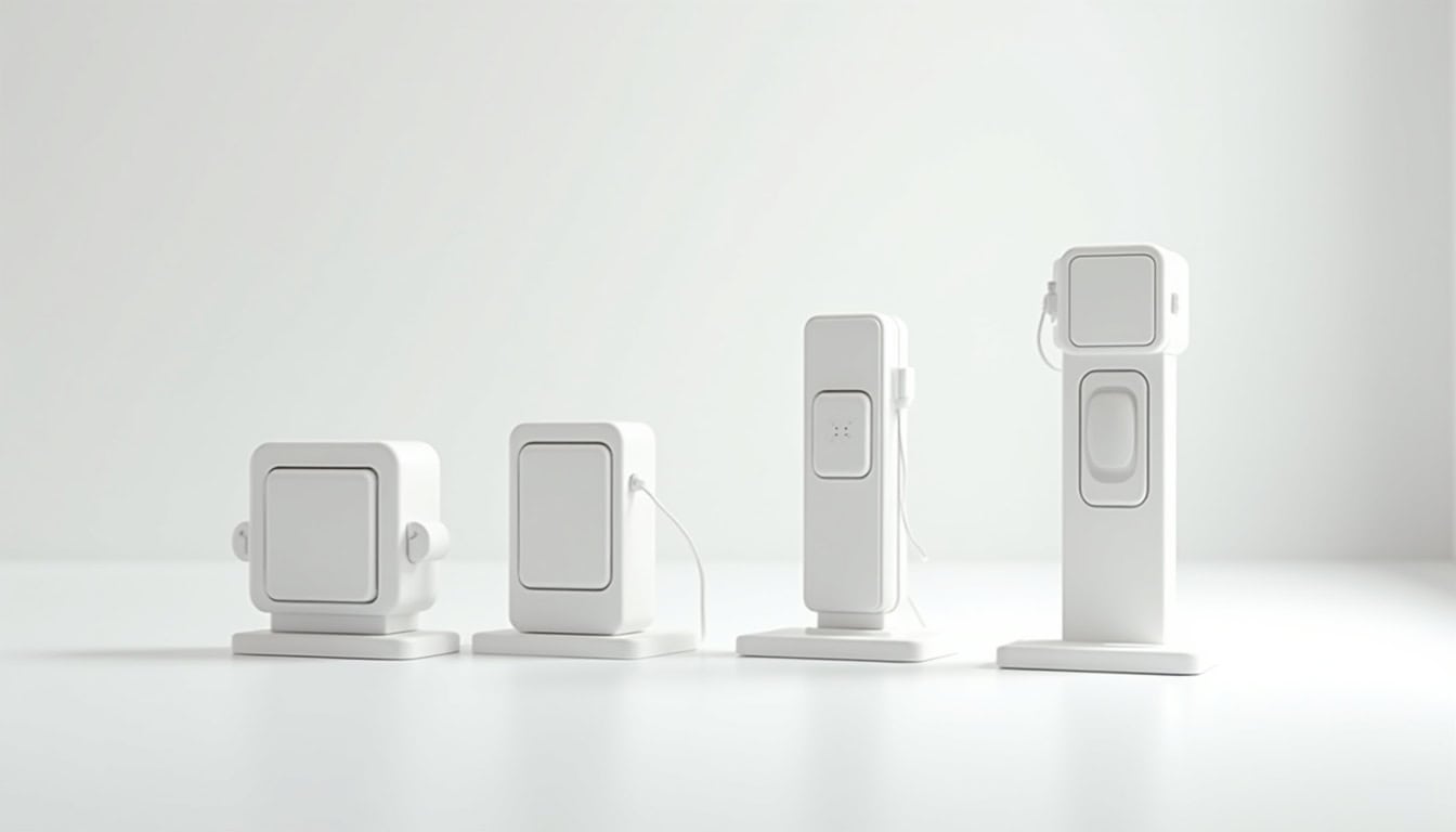 Comparaison visuelle des différents types de bornes de recharge pour véhicules électriques