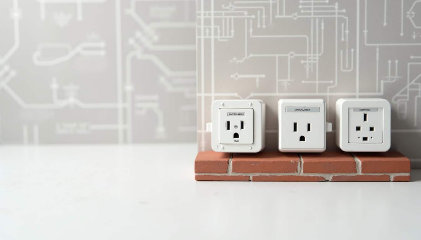 Comparaison visuelle des différents types de bornes de recharge pour voitures électriques à Angerville: prise renforcée, wallbox monophasée, wallbox triphasée