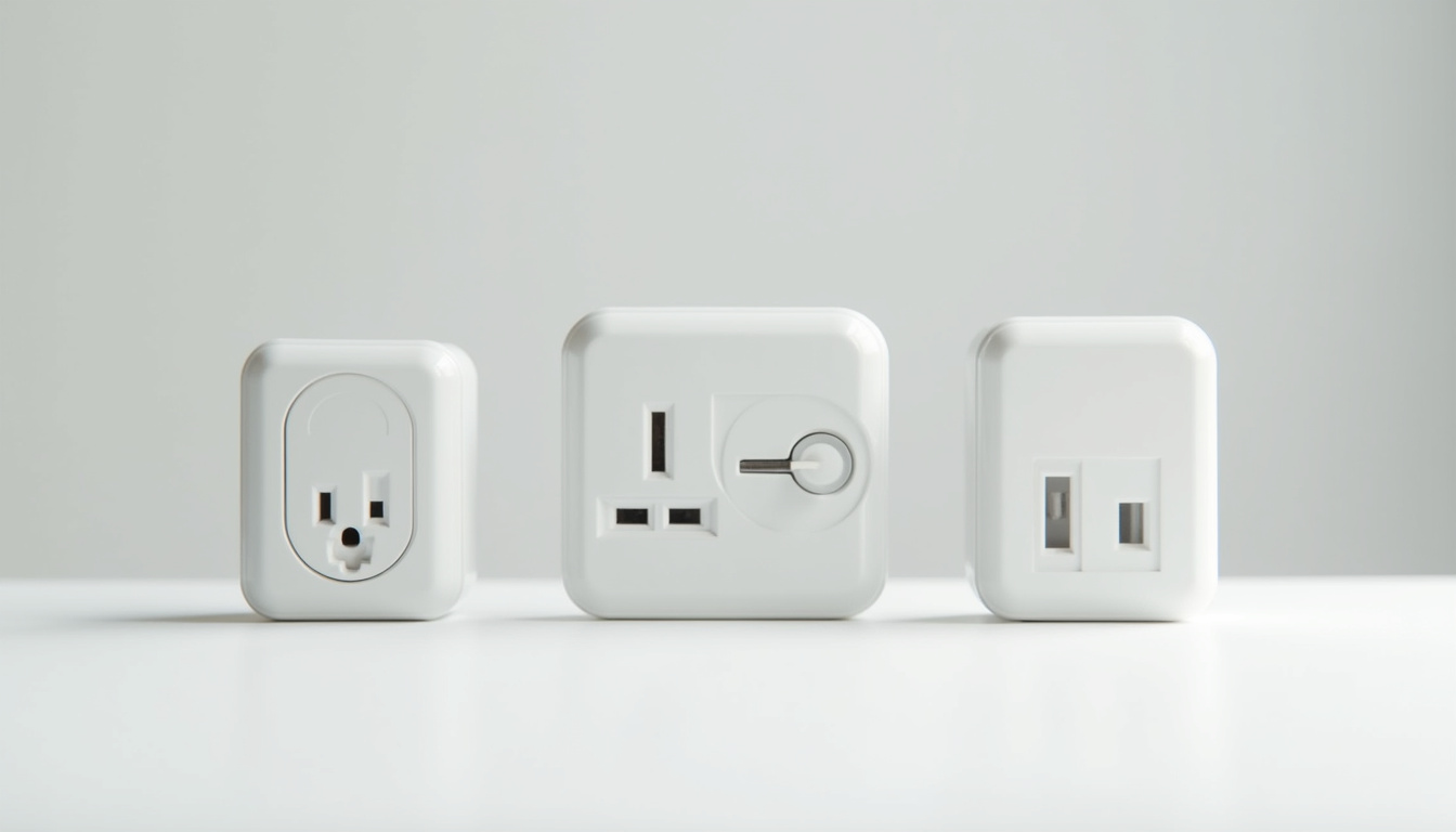Comparaison visuelle des différents types de bornes de recharge: prise domestique, prise renforcée, wallbox