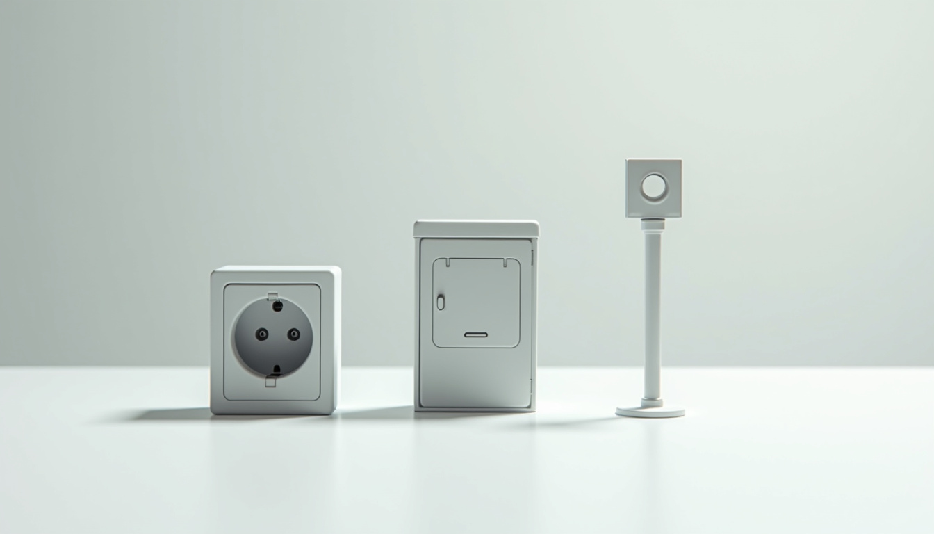 Comparaison visuelle des différents types de bornes de recharge: prise renforcée, wallbox, borne publique