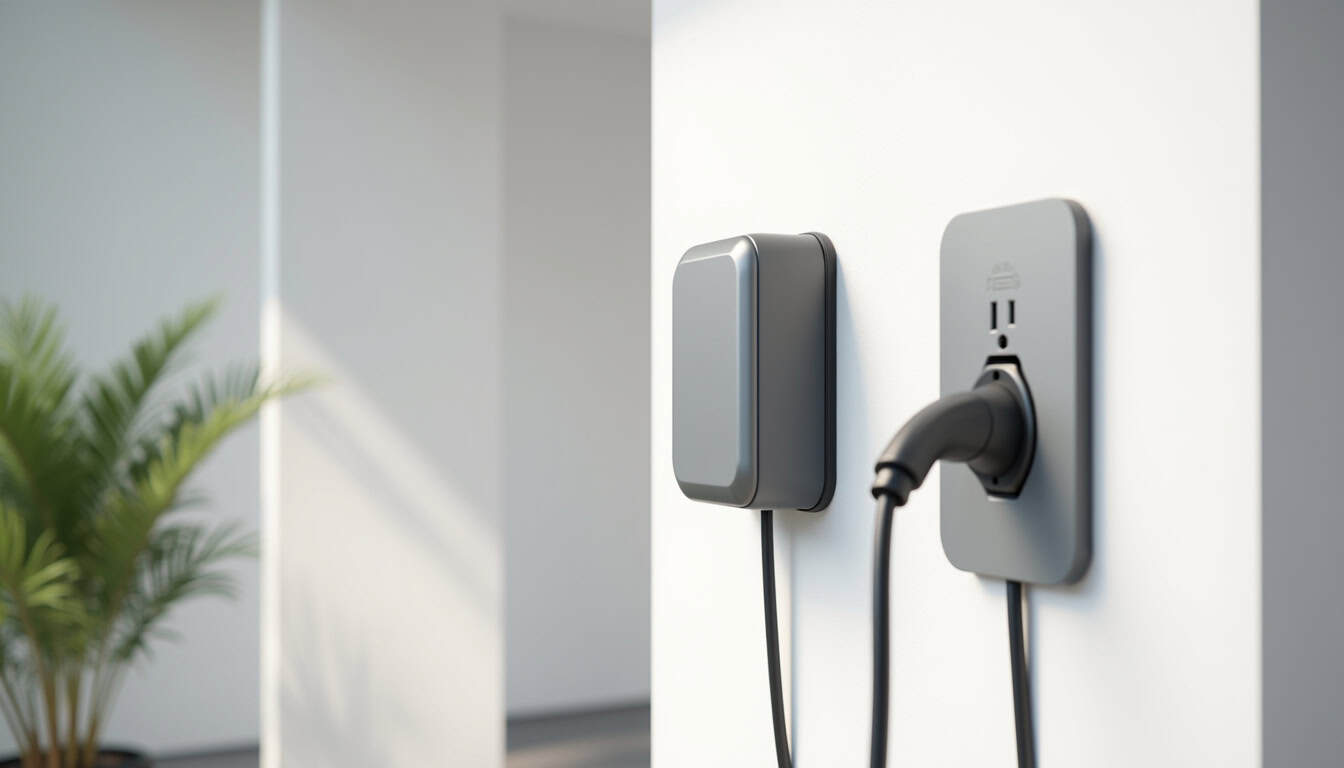 Comparaison visuelle des différents types de bornes électriques: wallbox, prise renforcée et prise domestique