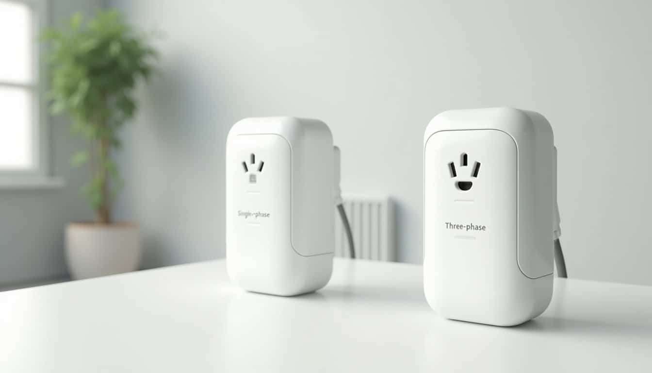 Comparaison visuelle entre une borne monophasée et une borne triphasée
