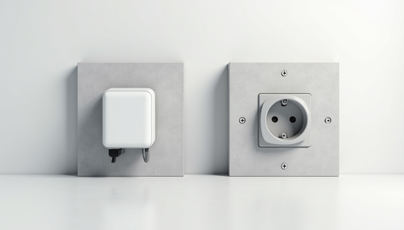 Comparaison visuelle entre une wallbox et une prise renforcée pour véhicule électrique à Dordives