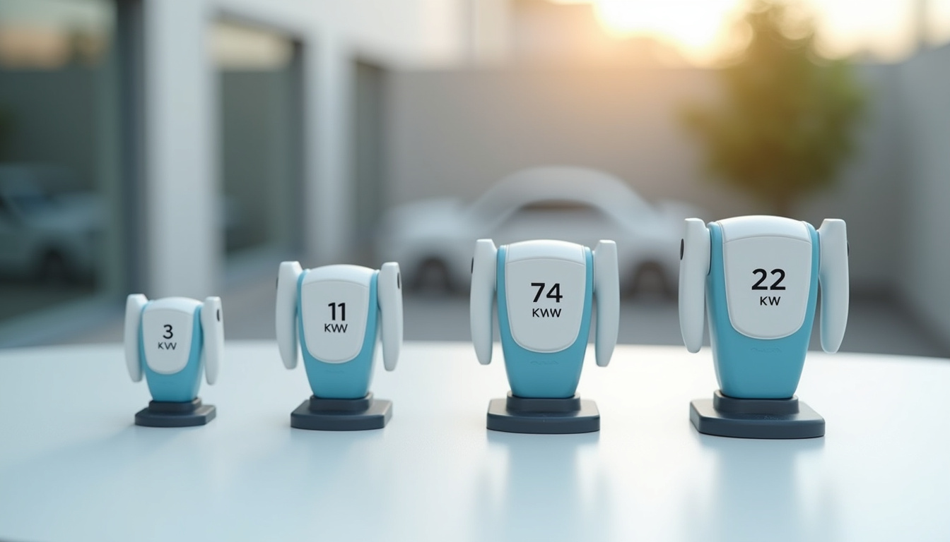 Comparatif des différentes bornes de recharge: 3 kW, 7,4 kW, 11 kW et 22 kW