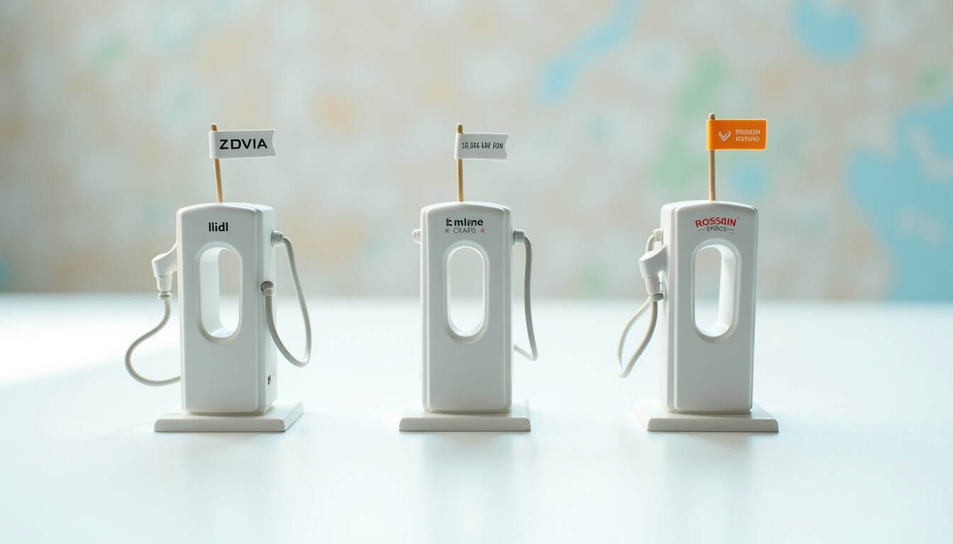 Comparatif des réseaux de bornes de recharge publiques à Jonage: IZIVIA, Lidl, Rossini Energy