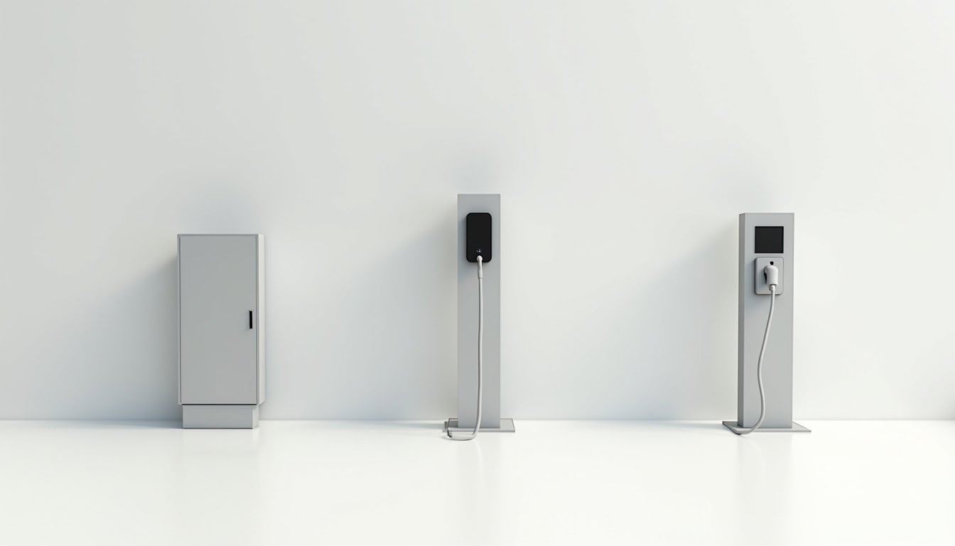 Comparatif visuel des différents types de bornes de recharge électrique