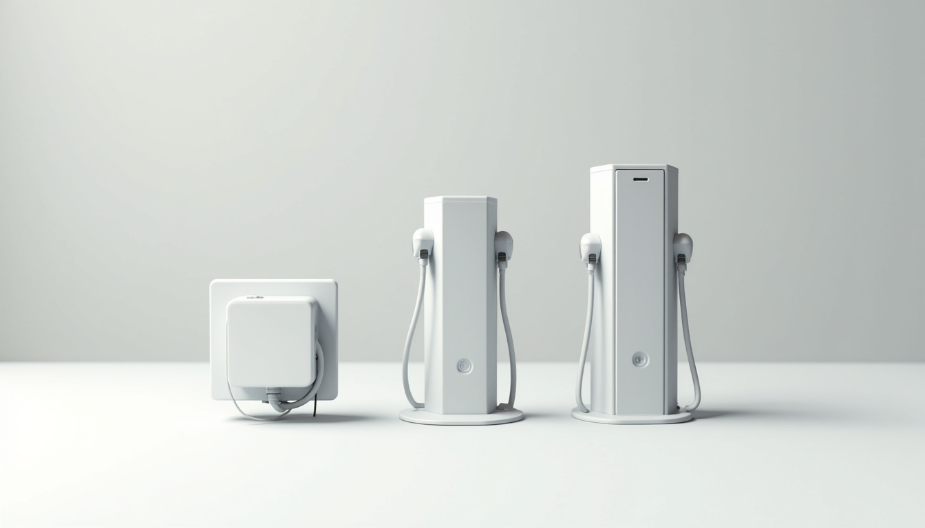 Comparatif visuel des différents types de bornes de recharge pour véhicules électriques à Oissel