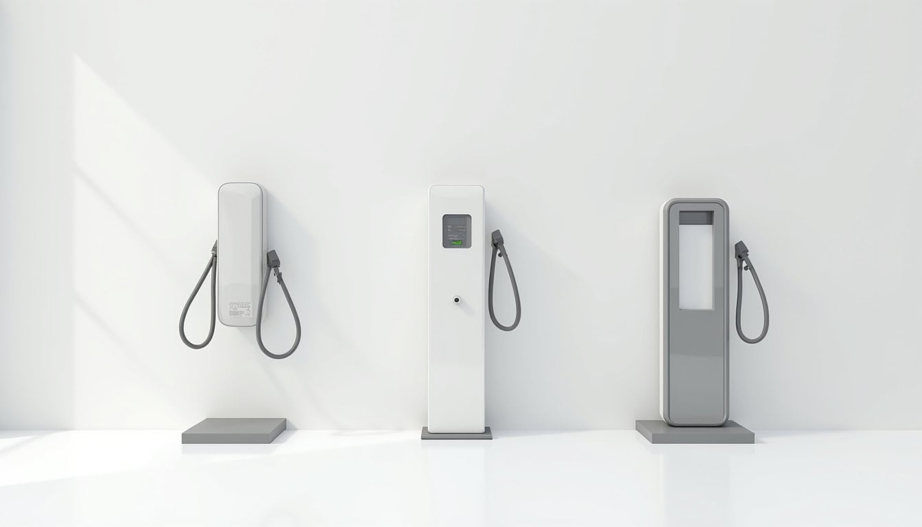 Comparatif visuel des différents types de bornes de recharge pour voiture électrique