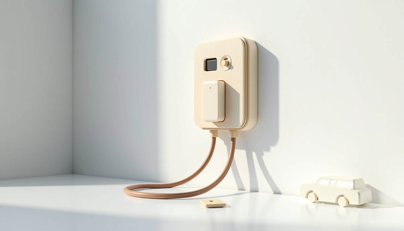 Détail des composants techniques d'une borne de recharge électrique murale