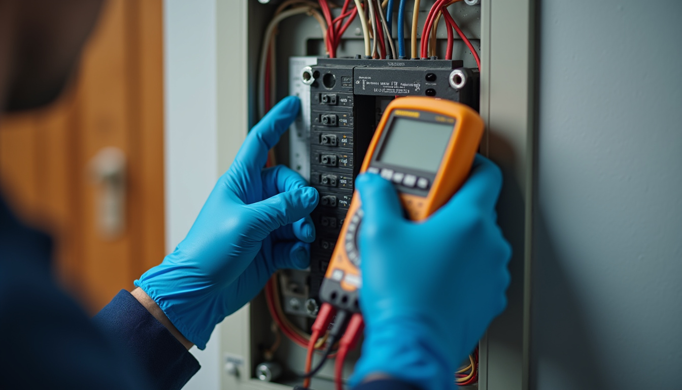 Diagnostic électrique d'un tableau électrique par un professionnel avant installation d'une borne de recharge