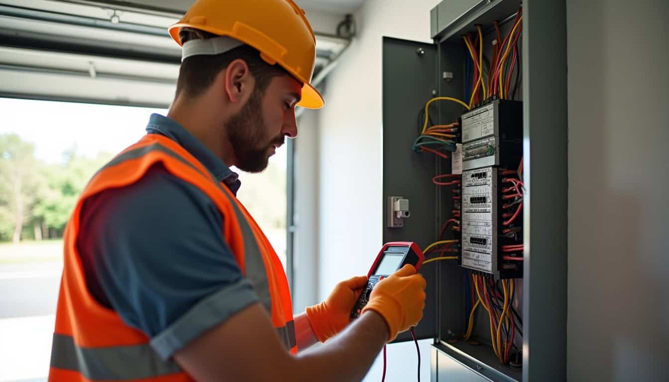Diagnostic électrique réalisé par un installateur IRVE avant installation d'une borne à Juigné-sur-Sarthe